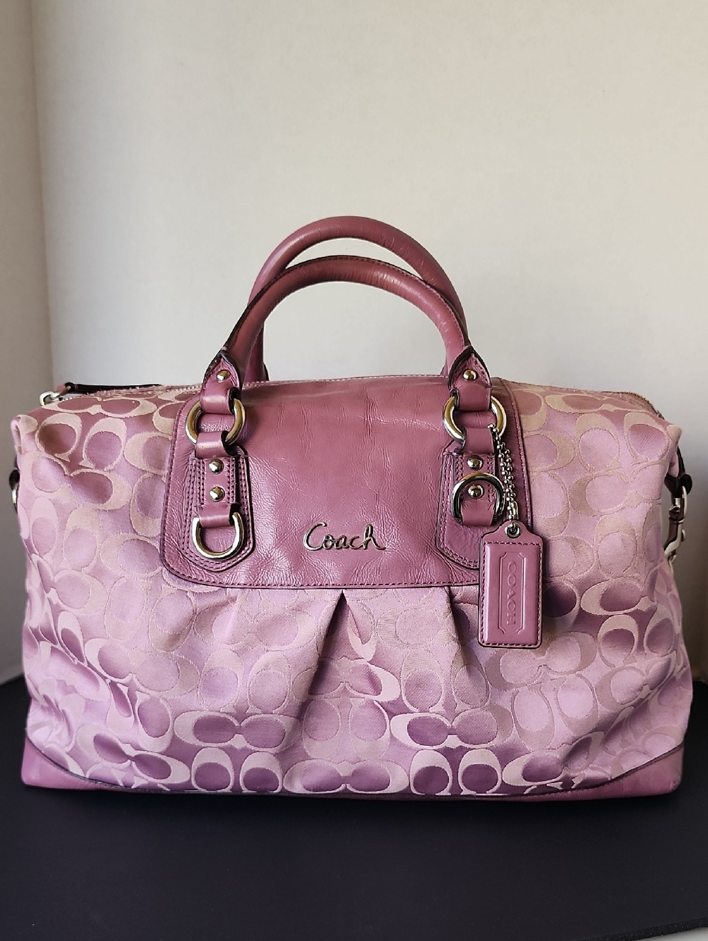 SOLDCoach Ashley Signature Sateen 3Way Satchel, Pink Purple, EUC, 2010, F15440